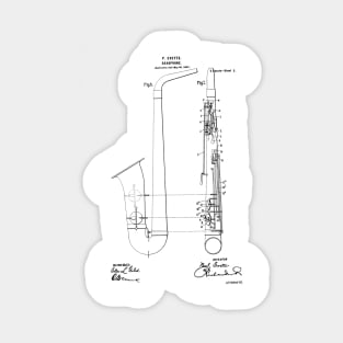 saxophone vintage patent drawing Sticker